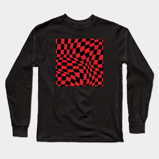 AC Milan Distorted Checkered Pattern Long Sleeve T-Shirt by Footscore